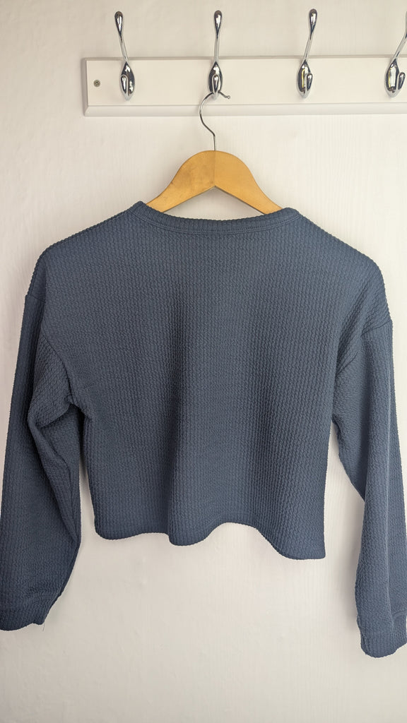 Zara Navy New York Crop Jumper - Girls 13-24 Years Zara Used, Preloved, Preworn & Second Hand Baby, Kids & Children's Clothing UK Online. Cheap affordable. Brands including Next, Joules, Nutmeg Morrisons, TU, F&F, H&M.