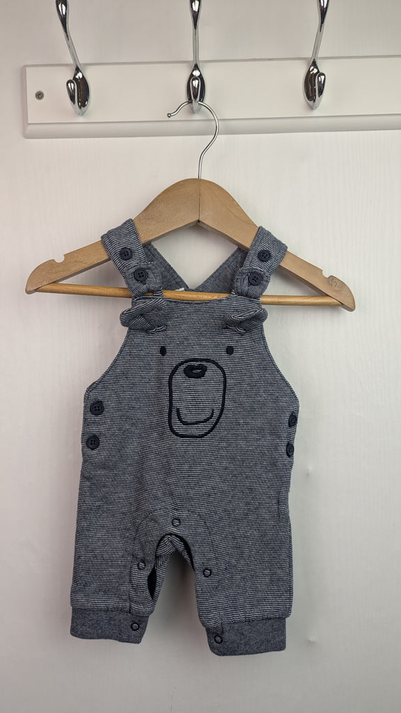 F&F Navy Striped Bear Romper - Boys Newborn F&F Used, Preloved, Preworn & Second Hand Baby, Kids & Children's Clothing UK Online. Cheap affordable. Brands including Next, Joules, Nutmeg Morrisons, TU, F&F, H&M.