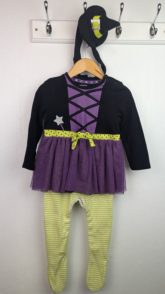 F&F Halloween Witch Sleepsuit - Girls 9-12 Months F&F Used, Preloved, Preworn & Second Hand Baby, Kids & Children's Clothing UK Online. Cheap affordable. Brands including Next, Joules, Nutmeg Morrisons, TU, F&F, H&M.