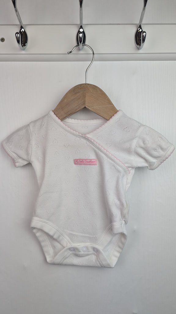 Mothercare Cotton Little Sweetheart Bodysuit - Girls Newborn Mothercare Used, Preloved, Preworn & Second Hand Baby, Kids & Children's Clothing UK Online. Cheap affordable. Brands including Next, Joules, Nutmeg Morrisons, TU, F&F, H&M.