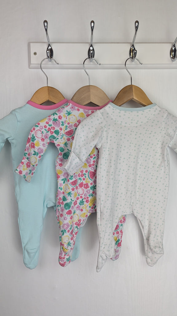 Mixed Brands Sleepsuit Set - Girls Tiny Baby & Newborn Mixed Brands Used, Preloved, Preworn & Second Hand Baby, Kids & Children's Clothing UK Online. Cheap affordable. Brands including Next, Joules, Nutmeg Morrisons, TU, F&F, H&M.