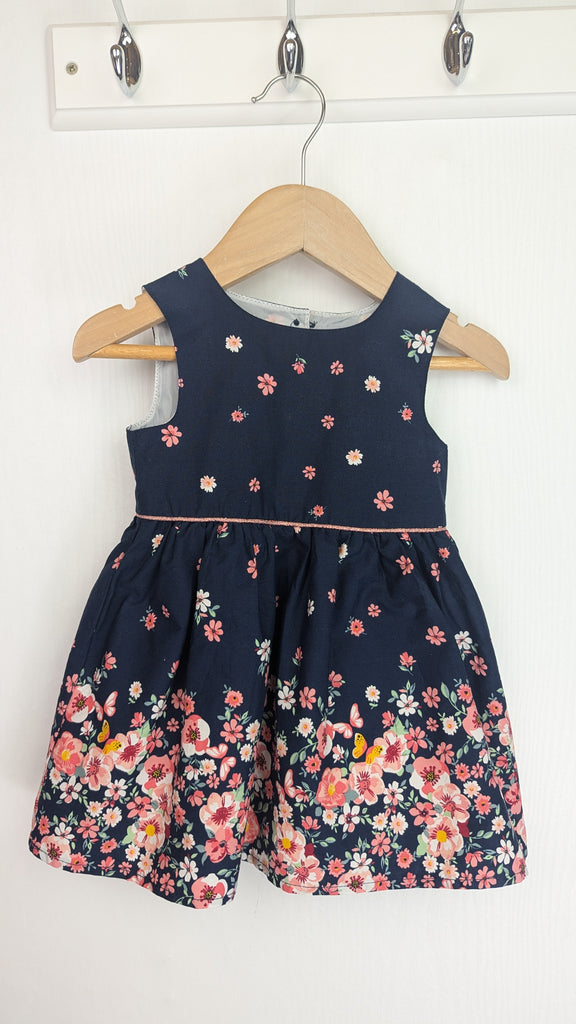 Primark Navy & Floral Dress - Girls 6-9 Months Primark Used, Preloved, Preworn & Second Hand Baby, Kids & Children's Clothing UK Online. Cheap affordable. Brands including Next, Joules, Nutmeg Morrisons, TU, F&F, H&M.