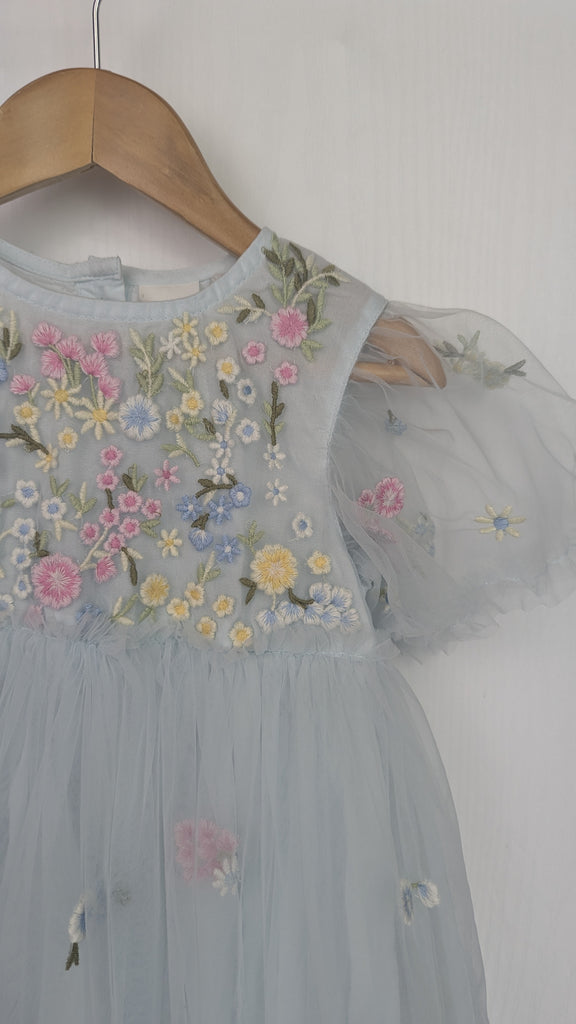 Next Light Blue Floral Party Dress - Girls 2-3 Years Next Used, Preloved, Preworn & Second Hand Baby, Kids & Children's Clothing UK Online. Cheap affordable. Brands including Next, Joules, Nutmeg Morrisons, TU, F&F, H&M.