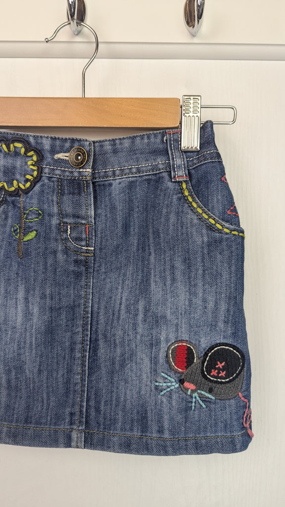 Next Floral Mouse Denim Skirt - Girls 4-5 Years Next Used, Preloved, Preworn & Second Hand Baby, Kids & Children's Clothing UK Online. Cheap affordable. Brands including Next, Joules, Nutmeg Morrisons, TU, F&F, H&M.