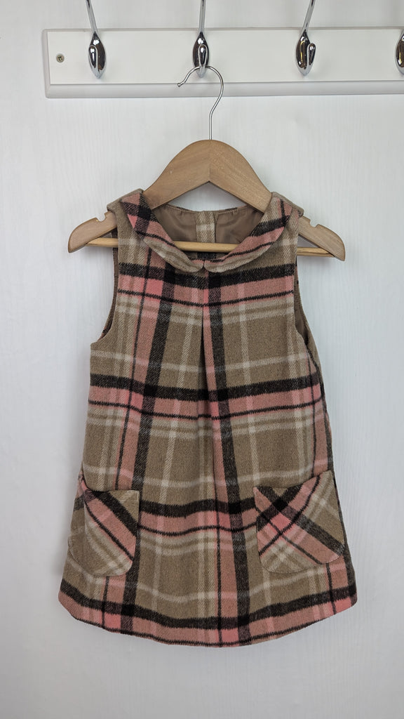 Nutmeg Beige & Pink Plaid Dress - Girls 18-24 Months Little Ones Preloved Used, Preloved, Preworn & Second Hand Baby, Kids & Children's Clothing UK Online. Cheap affordable. Brands including Next, Joules, Nutmeg Morrisons, TU, F&F, H&M.