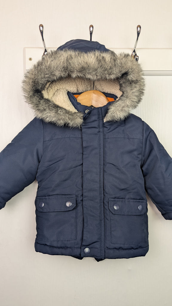 Primark Navy Padded Coat - Boys 6-9 Months Primark Used, Preloved, Preworn & Second Hand Baby, Kids & Children's Clothing UK Online. Cheap affordable. Brands including Next, Joules, Nutmeg Morrisons, TU, F&F, H&M.