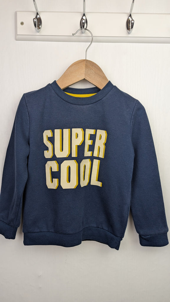 Primark Super Cool Navy Jumper - Boys 4-5 Years Primark Used, Preloved, Preworn & Second Hand Baby, Kids & Children's Clothing UK Online. Cheap affordable. Brands including Next, Joules, Nutmeg Morrisons, TU, F&F, H&M.