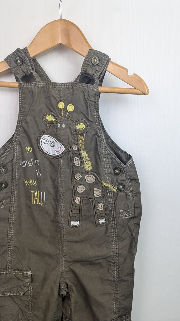 M&S Green Giraffe Dungarees - Boys 12-18 Months Marks & Spencer Used, Preloved, Preworn & Second Hand Baby, Kids & Children's Clothing UK Online. Cheap affordable. Brands including Next, Joules, Nutmeg Morrisons, TU, F&F, H&M.