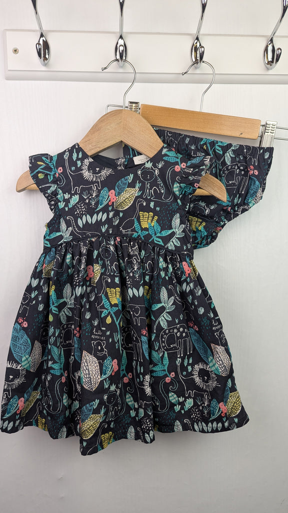 Next Black & Floral Safari Dress & Bloomers - Girls 6-9 Months Next Used, Preloved, Preworn & Second Hand Baby, Kids & Children's Clothing UK Online. Cheap affordable. Brands including Next, Joules, Nutmeg Morrisons, TU, F&F, H&M.