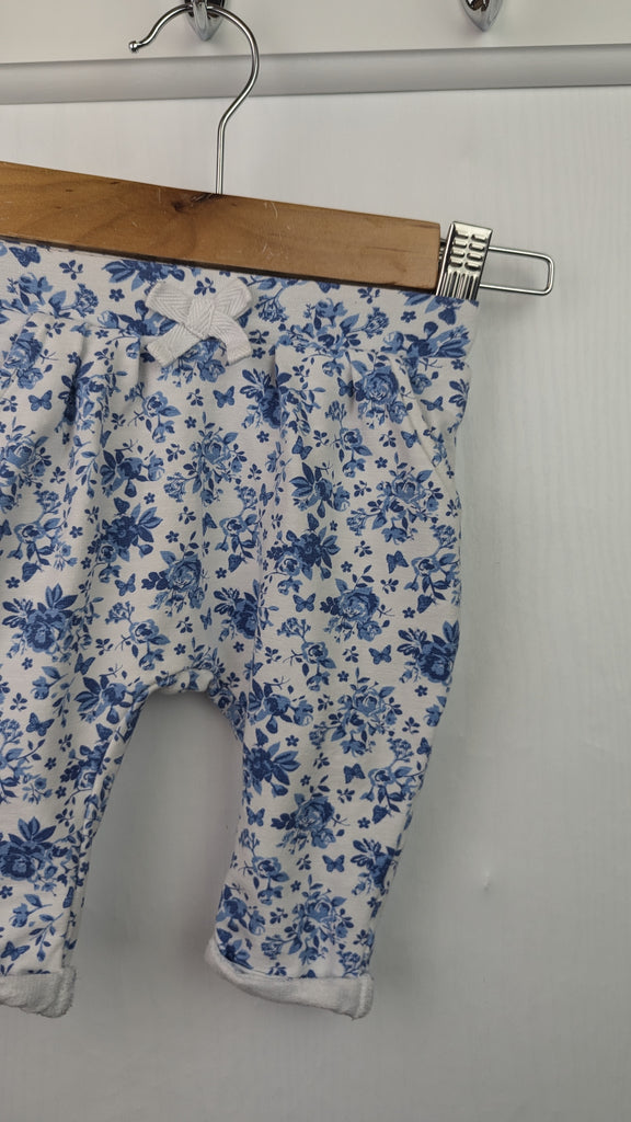 Nutmeg Blue Floral Trousers - Girls 0-3 months Nutmeg Used, Preloved, Preworn & Second Hand Baby, Kids & Children's Clothing UK Online. Cheap affordable. Brands including Next, Joules, Nutmeg Morrisons, TU, F&F, H&M.