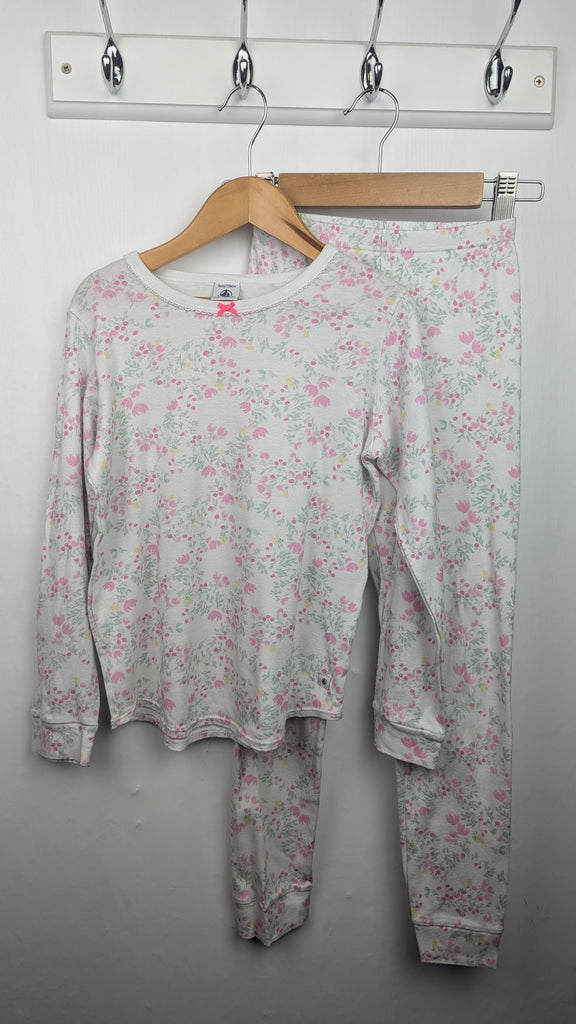 Petit Bateau White & Floral Pajama Top  & Leggings - Girls 8 Years Petit Bateau Used, Preloved, Preworn & Second Hand Baby, Kids & Children's Clothing UK Online. Cheap affordable. Brands including Next, Joules, Nutmeg Morrisons, TU, F&F, H&M.