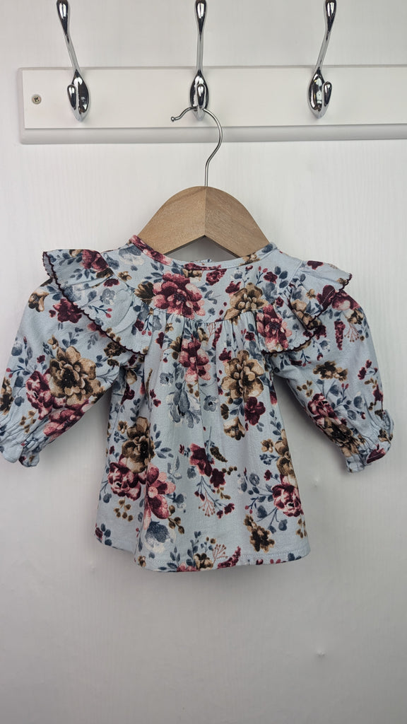 TU Blue Floral Long Sleeve Top - Girls 0-1 month TU Used, Preloved, Preworn & Second Hand Baby, Kids & Children's Clothing UK Online. Cheap affordable. Brands including Next, Joules, Nutmeg Morrisons, TU, F&F, H&M.