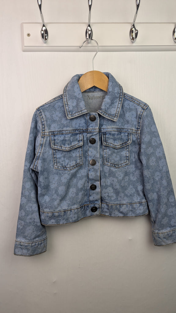 Nutmeg Floral Denim Jacket - Girls 4-5 Years Little Ones Preloved Used, Preloved, Preworn & Second Hand Baby, Kids & Children's Clothing UK Online. Cheap affordable. Brands including Next, Joules, Nutmeg Morrisons, TU, F&F, H&M.