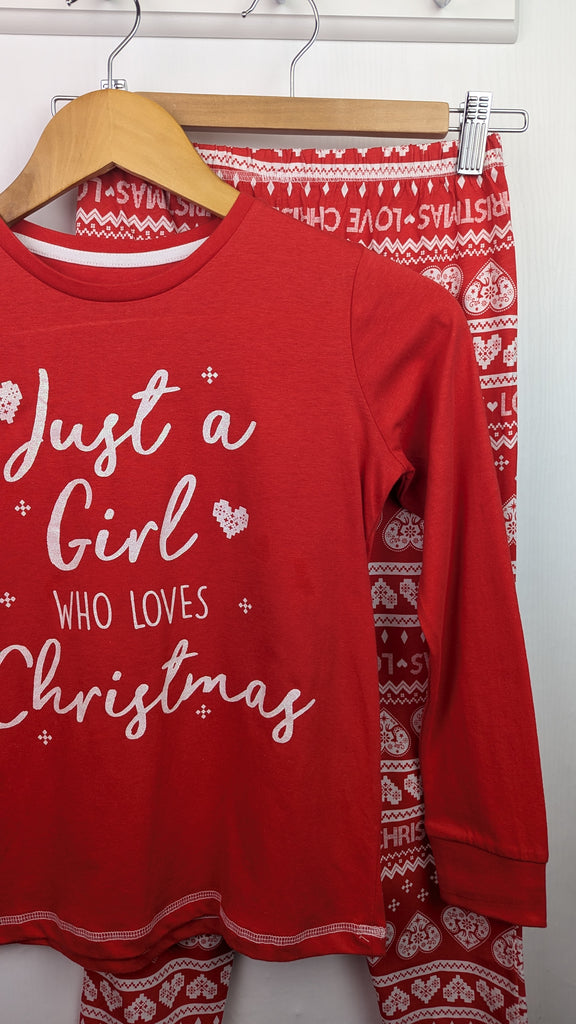 NEW Girl who loves Christmas Pajama Set - Girls 12-13 Years Little Ones Preloved Used, Preloved, Preworn & Second Hand Baby, Kids & Children's Clothing UK Online. Cheap affordable. Brands including Next, Joules, Nutmeg Morrisons, TU, F&F, H&M.