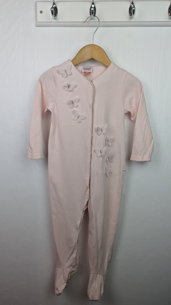 Ted Bake Pink Butterfly Sleepsuit - Girls 12-18 Months Little Ones Preloved Used, Preloved, Preworn & Second Hand Baby, Kids & Children's Clothing UK Online. Cheap affordable. Brands including Next, Joules, Nutmeg Morrisons, TU, F&F, H&M.