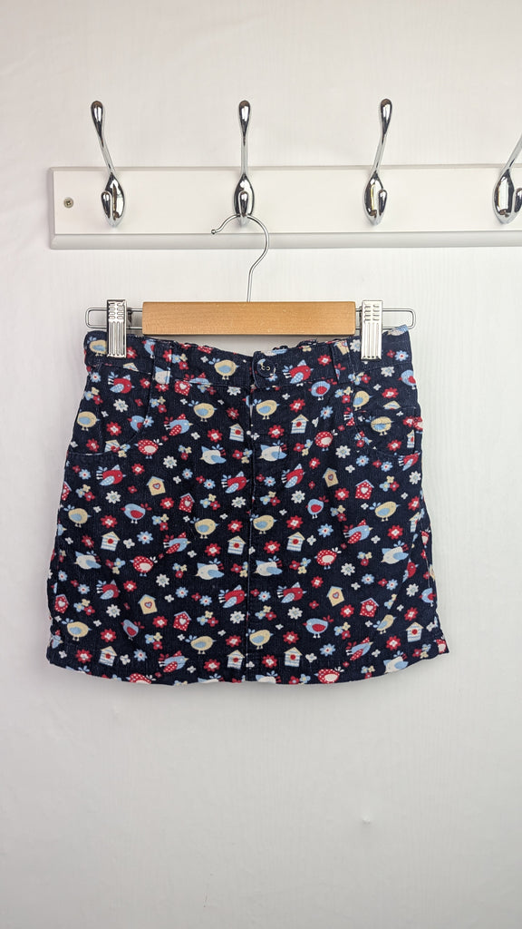 Jojo Maman Bebe Cord Birds & Floral Skirt - Girls 4-5 Years Little Ones Preloved Used, Preloved, Preworn & Second Hand Baby, Kids & Children's Clothing UK Online. Cheap affordable. Brands including Next, Joules, Nutmeg Morrisons, TU, F&F, H&M.