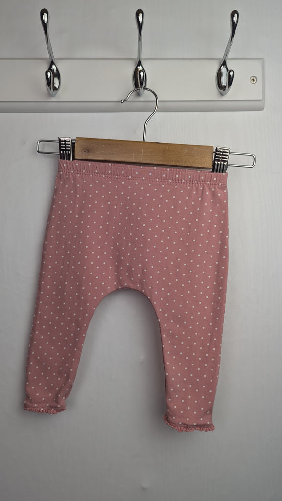 Next Pink Spotty Leggings - Girls 6-9 Months Little Ones Preloved Used, Preloved, Preworn & Second Hand Baby, Kids & Children's Clothing UK Online. Cheap affordable. Brands including Next, Joules, Nutmeg Morrisons, TU, F&F, H&M.