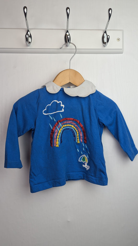 M&S Rainbow Collared Top - Girls 3-6 Months Little Ones Preloved Used, Preloved, Preworn & Second Hand Baby, Kids & Children's Clothing UK Online. Cheap affordable. Brands including Next, Joules, Nutmeg Morrisons, TU, F&F, H&M.