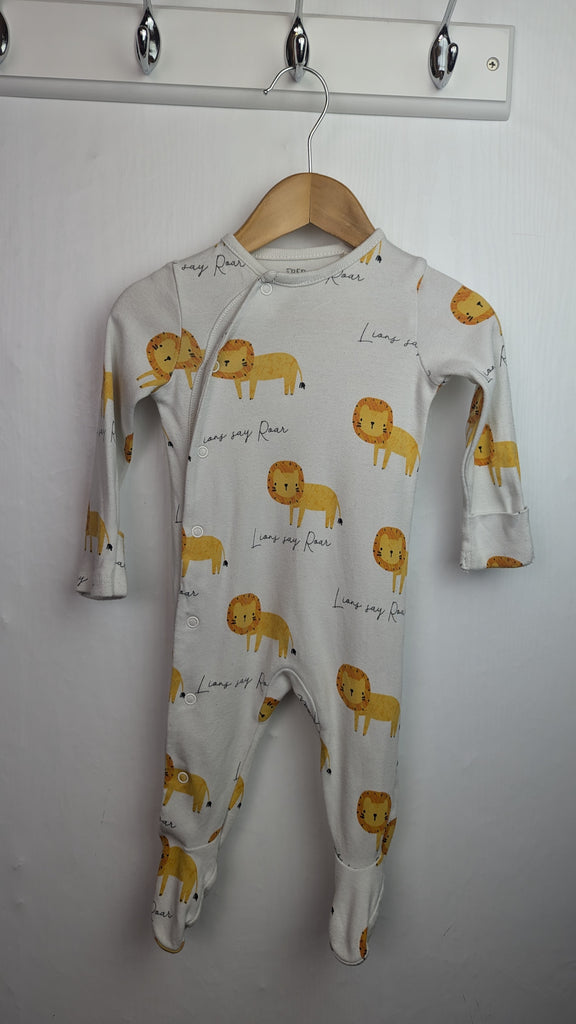 F&F Lion Sleepsuit - Unisex 3-6 Months Little Ones Preloved Used, Preloved, Preworn & Second Hand Baby, Kids & Children's Clothing UK Online. Cheap affordable. Brands including Next, Joules, Nutmeg Morrisons, TU, F&F, H&M.