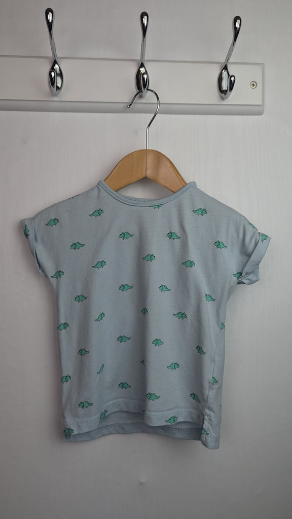 Next Blue Triceratops Dinosaur Top - Boys 6-9 Months Little Ones Preloved Used, Preloved, Preworn & Second Hand Baby, Kids & Children's Clothing UK Online. Cheap affordable. Brands including Next, Joules, Nutmeg Morrisons, TU, F&F, H&M.