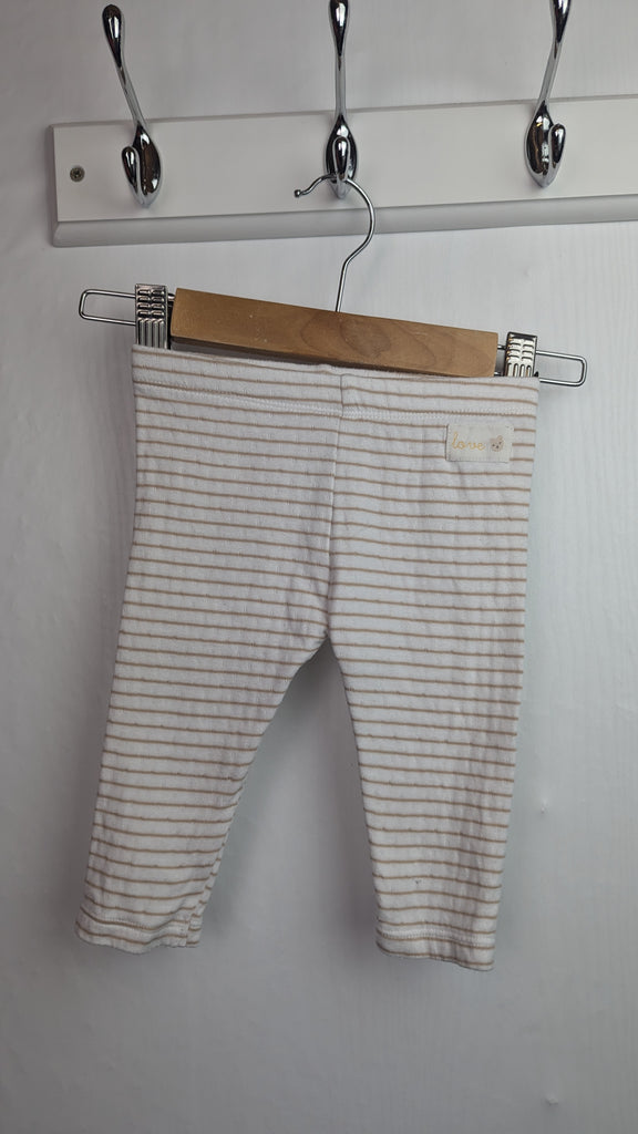 M&S Cream & Brown Striped Leggings - Unisex 3-6 Months Little Ones Preloved Used, Preloved, Preworn & Second Hand Baby, Kids & Children's Clothing UK Online. Cheap affordable. Brands including Next, Joules, Nutmeg Morrisons, TU, F&F, H&M.