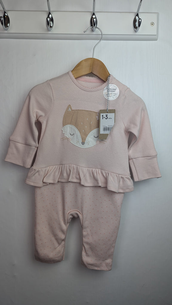 NWT's Mothercare Pink Fox Romper - Girls 1-3 Months Little Ones Preloved Used, Preloved, Preworn & Second Hand Baby, Kids & Children's Clothing UK Online. Cheap affordable. Brands including Next, Joules, Nutmeg Morrisons, TU, F&F, H&M.