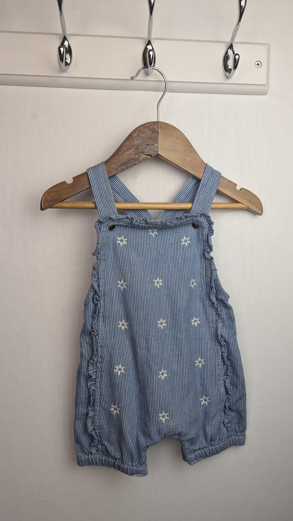 TU Floral Denim Dungarees - Baby Girls 3-6 Months Little Ones Preloved Used, Preloved, Preworn & Second Hand Baby, Kids & Children's Clothing UK Online. Cheap affordable. Brands including Next, Joules, Nutmeg Morrisons, TU, F&F, H&M.