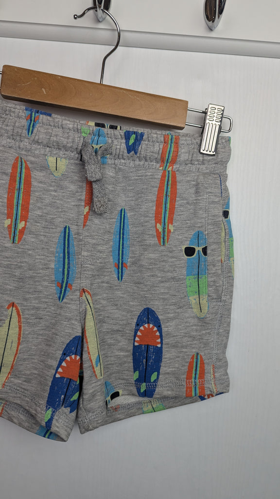 M&S Grey Surfboard Shorts - Boys 4-5 Years Little Ones Preloved Used, Preloved, Preworn & Second Hand Baby, Kids & Children's Clothing UK Online. Cheap affordable. Brands including Next, Joules, Nutmeg Morrisons, TU, F&F, H&M.