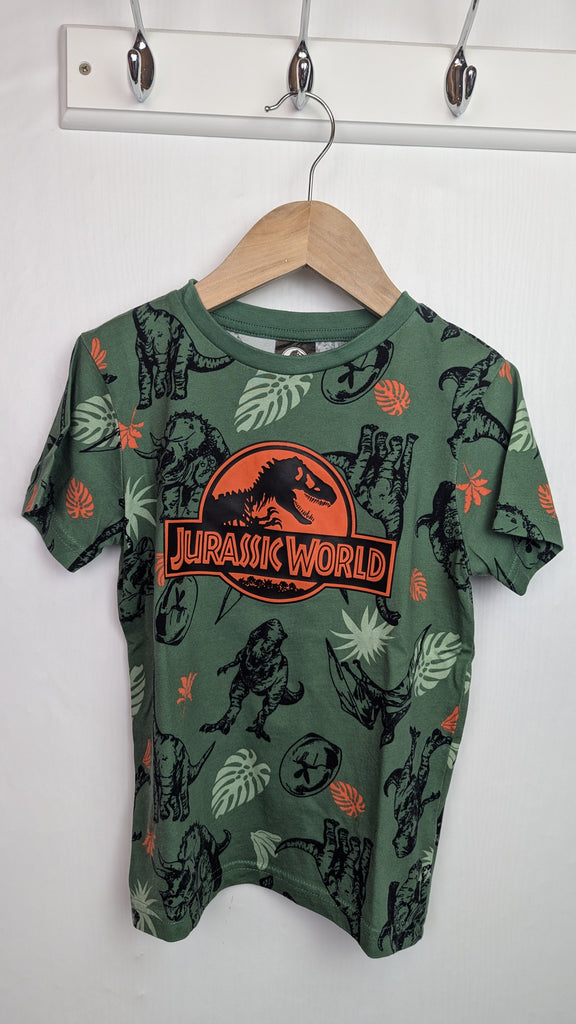 TU Green Jurassic World Top - Boys 5-6 Years Little Ones Preloved Used, Preloved, Preworn & Second Hand Baby, Kids & Children's Clothing UK Online. Cheap affordable. Brands including Next, Joules, Nutmeg Morrisons, TU, F&F, H&M.