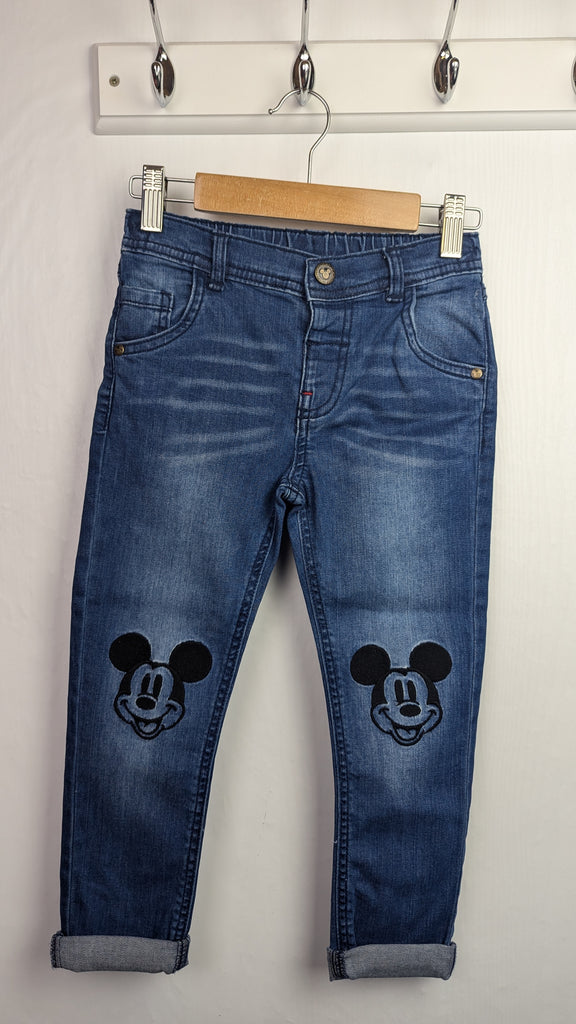 F&F Disney Mickey Mouse Denim Jeans - Boys 4-5 Years Little Ones Preloved Used, Preloved, Preworn & Second Hand Baby, Kids & Children's Clothing UK Online. Cheap affordable. Brands including Next, Joules, Nutmeg Morrisons, TU, F&F, H&M.