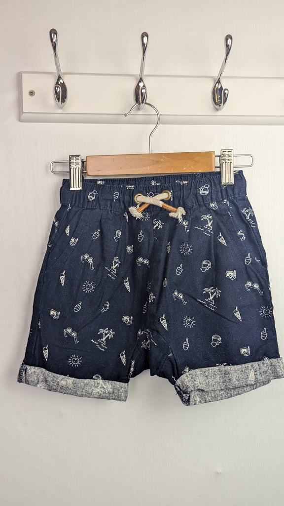 George Navy Seaside Shorts - Boys 2-3 Years Little Ones Preloved Used, Preloved, Preworn & Second Hand Baby, Kids & Children's Clothing UK Online. Cheap affordable. Brands including Next, Joules, Nutmeg Morrisons, TU, F&F, H&M.