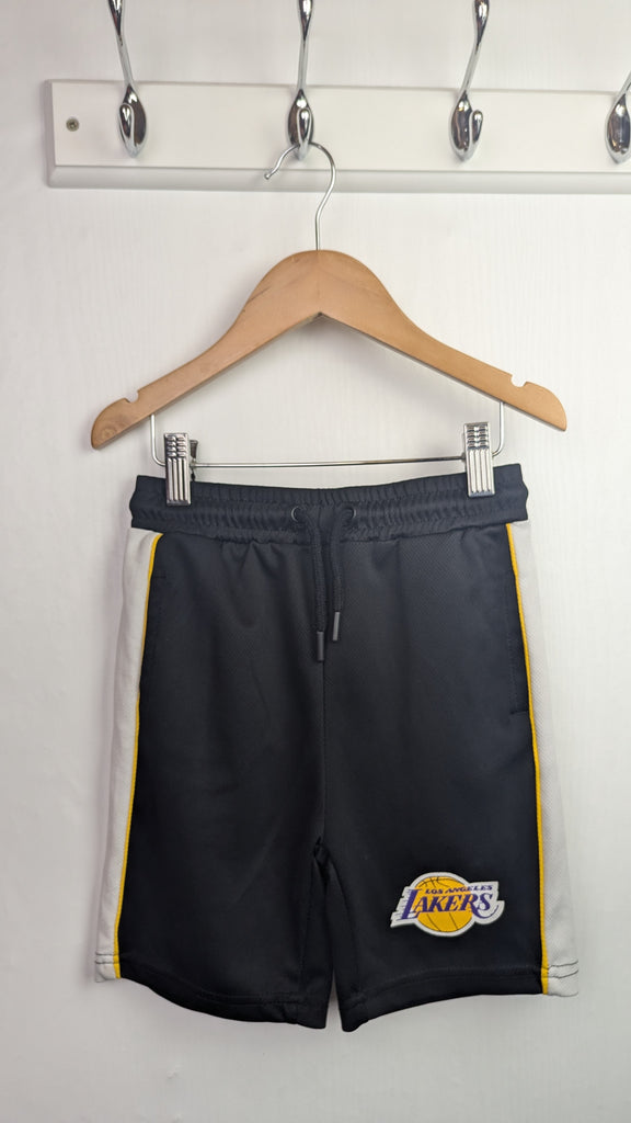 Primark L A Lakers Black Shorts - Boys 4-5 Years Little Ones Preloved Used, Preloved, Preworn & Second Hand Baby, Kids & Children's Clothing UK Online. Cheap affordable. Brands including Next, Joules, Nutmeg Morrisons, TU, F&F, H&M.