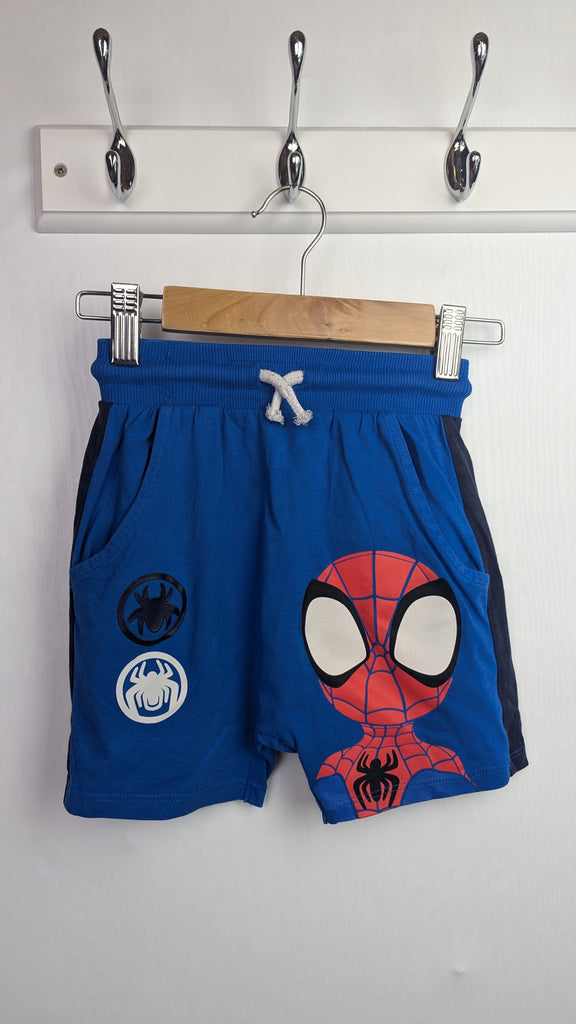 George Blue Spiderman Shorts - Boys 3-4 Years Little Ones Preloved Used, Preloved, Preworn & Second Hand Baby, Kids & Children's Clothing UK Online. Cheap affordable. Brands including Next, Joules, Nutmeg Morrisons, TU, F&F, H&M.