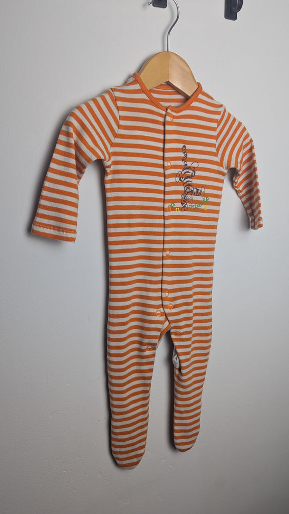 Tigger Striped Sleepsuit - Unisex 3-6 Months Little Ones Preloved Used, Preloved, Preworn & Second Hand Baby, Kids & Children's Clothing UK Online. Cheap affordable. Brands including Next, Joules, Nutmeg Morrisons, TU, F&F, H&M.