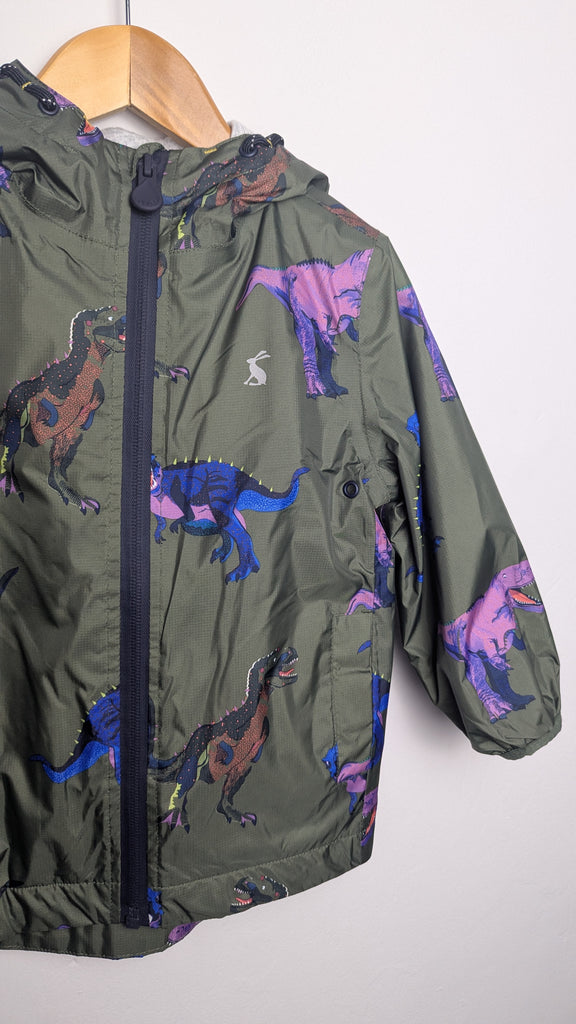 Joules Green Dinosaur Packaway Coat - Boys 2 Years Little Ones Preloved Used, Preloved, Preworn & Second Hand Baby, Kids & Children's Clothing UK Online. Cheap affordable. Brands including Next, Joules, Nutmeg Morrisons, TU, F&F, H&M.