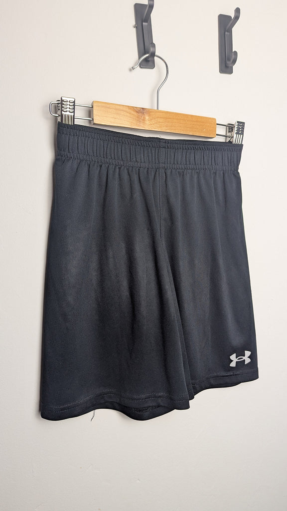 Under Amour Black Sports Shorts - Boys 6-7 Years Little Ones Preloved Used, Preloved, Preworn & Second Hand Baby, Kids & Children's Clothing UK Online. Cheap affordable. Brands including Next, Joules, Nutmeg Morrisons, TU, F&F, H&M.