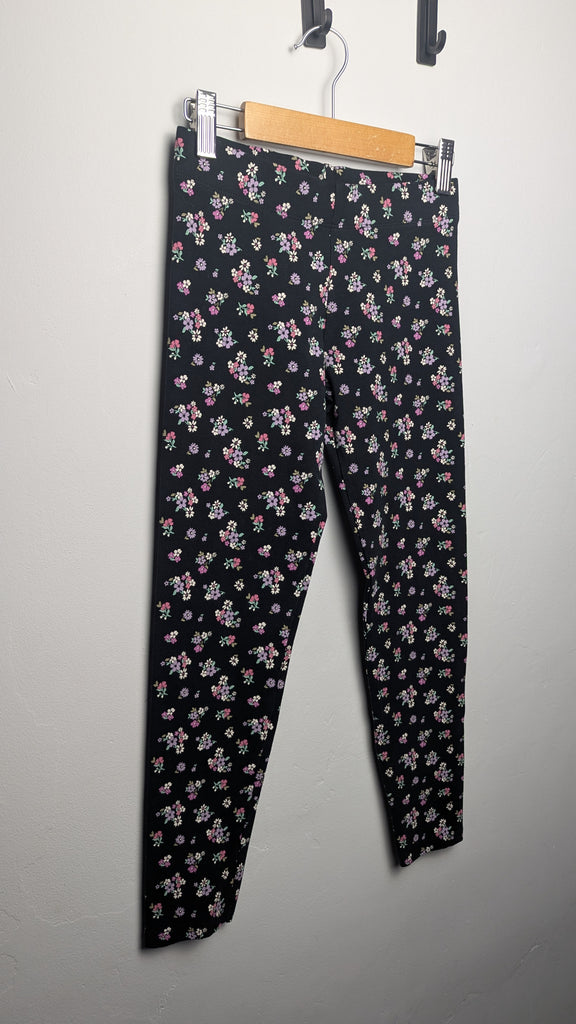 M&S Black Floral Leggings - Girls 11-12 Years Little Ones Preloved Used, Preloved, Preworn & Second Hand Baby, Kids & Children's Clothing UK Online. Cheap affordable. Brands including Next, Joules, Nutmeg Morrisons, TU, F&F, H&M.