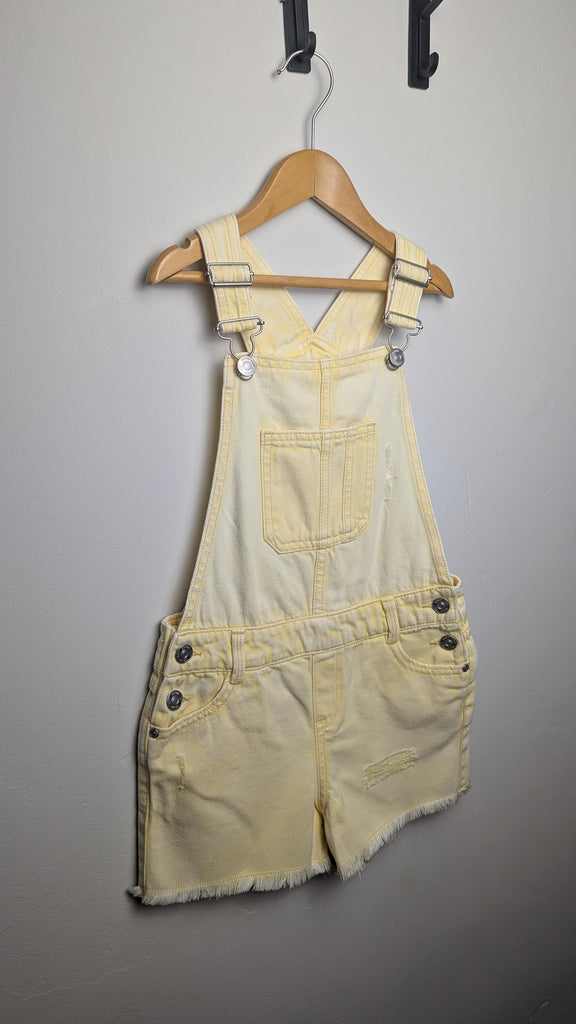 F&F Yellow Frayed Denim Dungarees - Girls 7-8 Years Little Ones Preloved Used, Preloved, Preworn & Second Hand Baby, Kids & Children's Clothing UK Online. Cheap affordable. Brands including Next, Joules, Nutmeg Morrisons, TU, F&F, H&M.