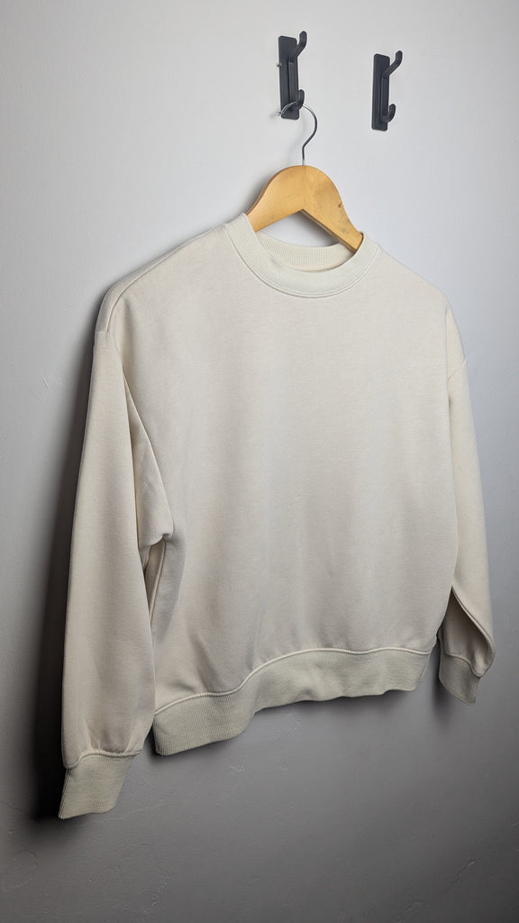 Zara Cream Round Neck Jumper - Girls 11-12 Years Little Ones Preloved Used, Preloved, Preworn & Second Hand Baby, Kids & Children's Clothing UK Online. Cheap affordable. Brands including Next, Joules, Nutmeg Morrisons, TU, F&F, H&M.