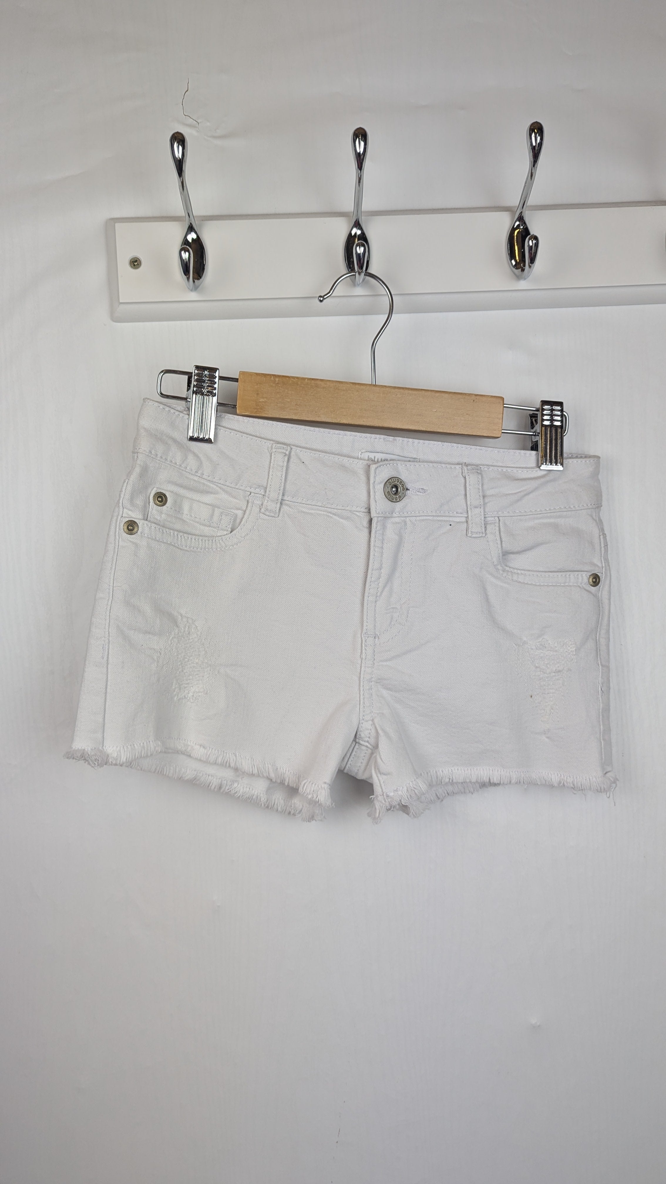 Kids white denim shorts on sale