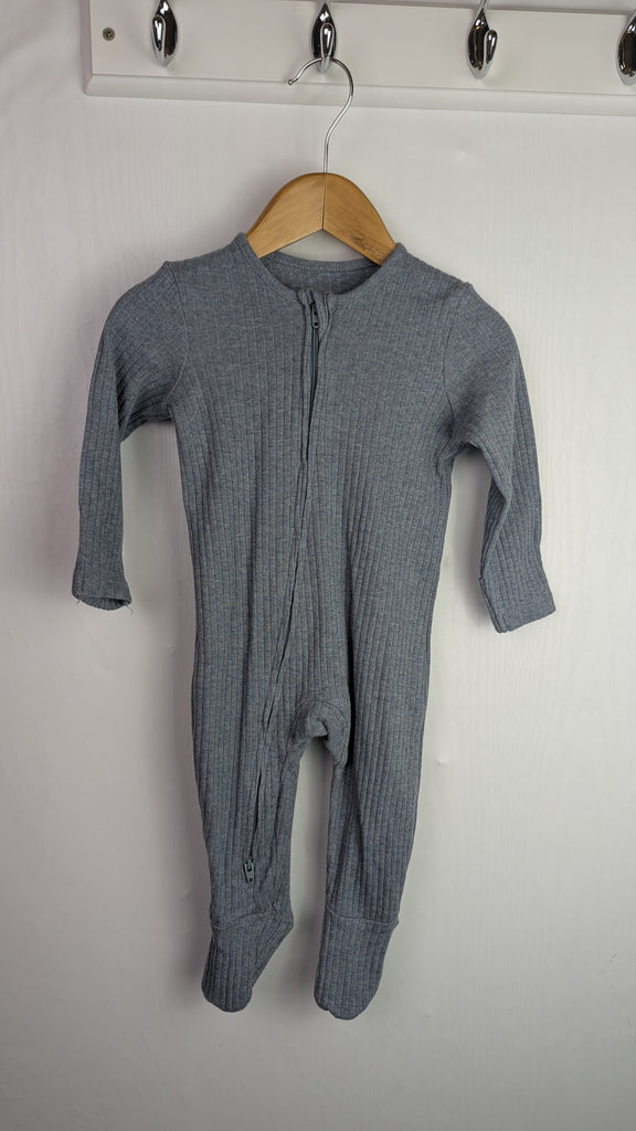 George Ribbed Blue Zip Sleepsuit - Girls 3-6 Months Little Ones Preloved Used, Preloved, Preworn & Second Hand Baby, Kids & Children's Clothing UK Online. Cheap affordable. Brands including Next, Joules, Nutmeg Morrisons, TU, F&F, H&M.