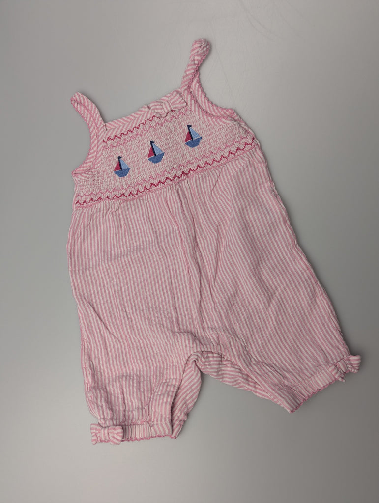 Jojo Maman Bebe Pink Romper - Girls 0-3 Months Little Ones Preloved Used, Preloved, Preworn Baby, Girls & Boys Clothes. Kids & Children's second hand Clothing UK Online. Cheap affordable. Brands including Next, Joules, Nutmeg Morrisons, TU, F&F, H&M.