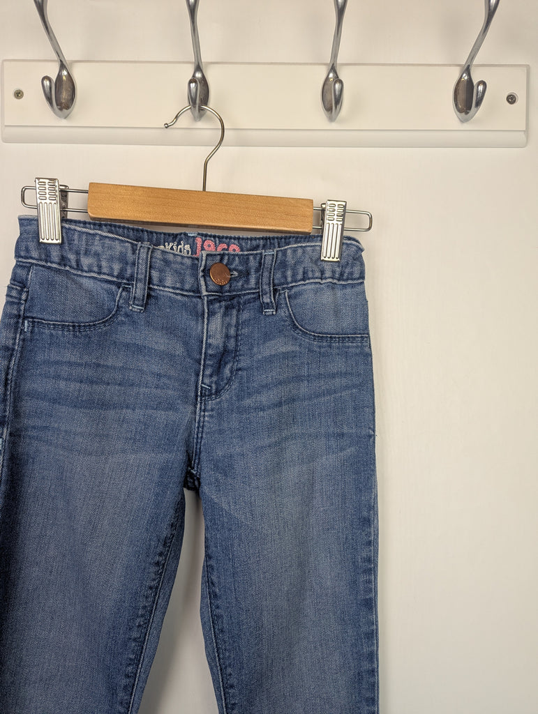 Gap Blue Denim Jeans - Girls 7 Years Little Ones Preloved Used, Preloved, Preworn Baby, Girls & Boys Clothes. Kids & Children's second hand Clothing UK Online. Cheap affordable. Brands including Next, Joules, Nutmeg Morrisons, TU, F&F, H&M.