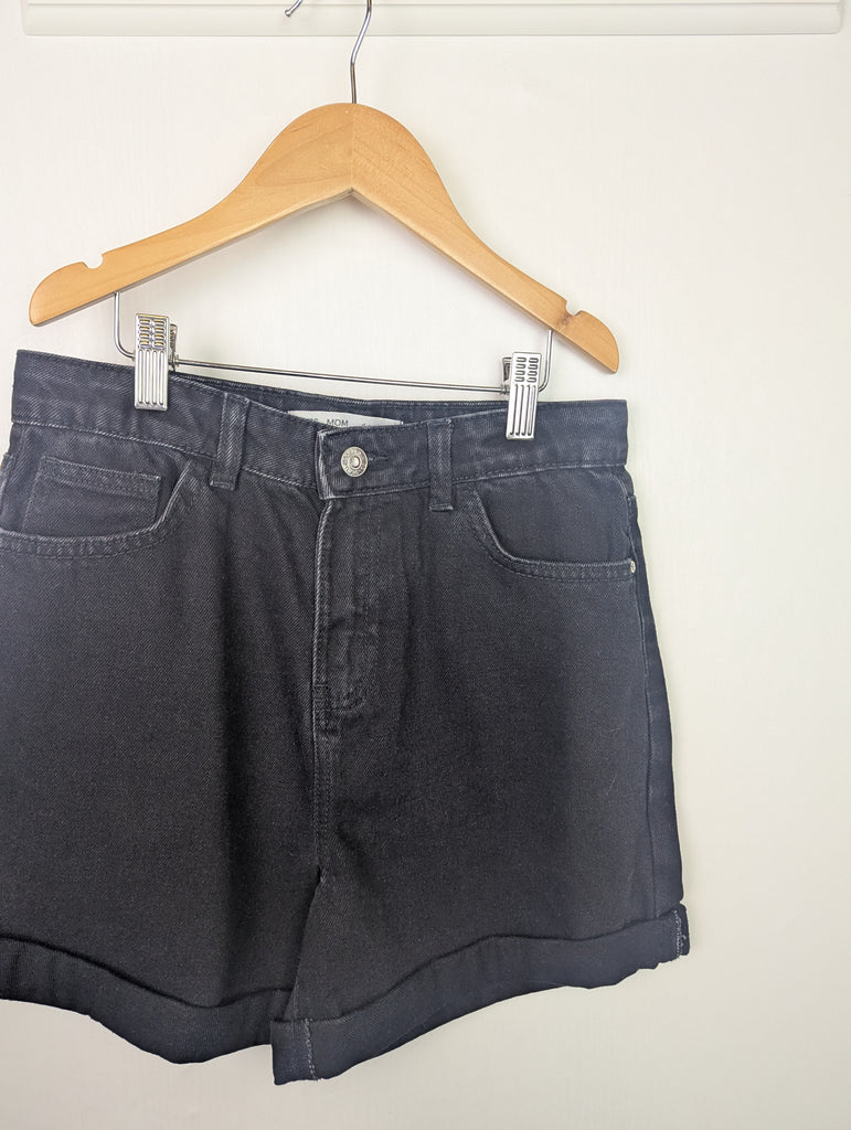 Primark Black Denim Mom Shorts - Girls 12-13 Years Little Ones Preloved Used, Preloved, Preworn Baby, Girls & Boys Clothes. Kids & Children's second hand Clothing UK Online. Cheap affordable. Brands including Next, Joules, Nutmeg Morrisons, TU, F&F, H&M.