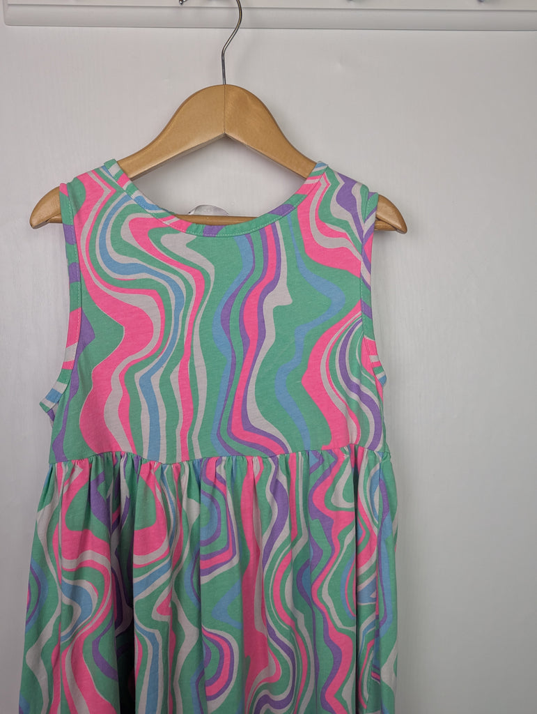 Pep & Co Pink & Green Swirl Dress - Girls 9-10 Years Little Ones Preloved Used, Preloved, Preworn Baby, Girls & Boys Clothes. Kids & Children's second hand Clothing UK Online. Cheap affordable. Brands including Next, Joules, Nutmeg Morrisons, TU, F&F, H&M.