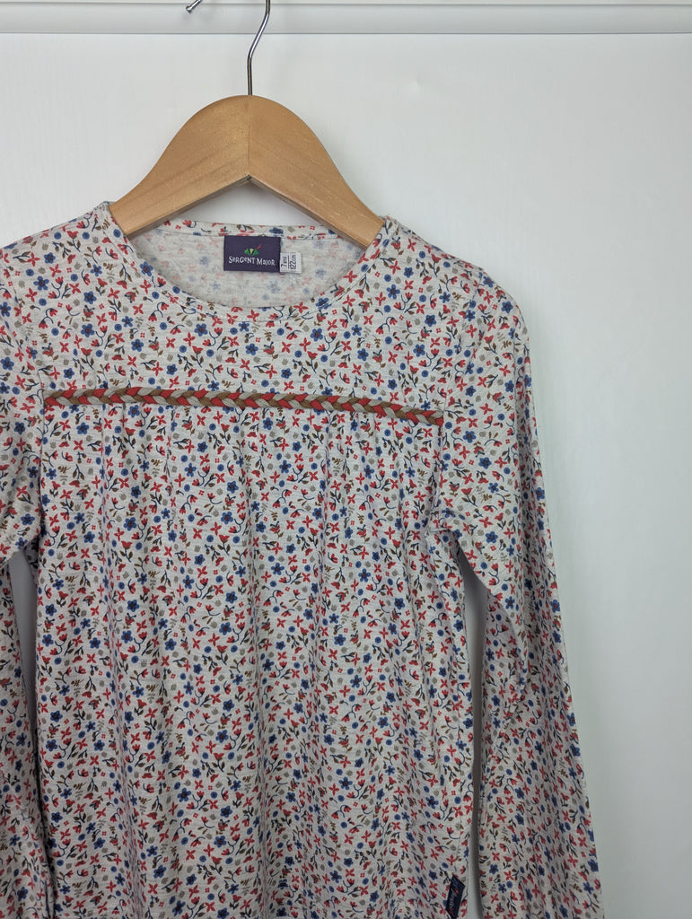 Sergent Major Floral Long Sleeve Top - Girls 7 Years Little Ones Preloved Used, Preloved, Preworn Baby, Girls & Boys Clothes. Kids & Children's second hand Clothing UK Online. Cheap affordable. Brands including Next, Joules, Nutmeg Morrisons, TU, F&F, H&M.