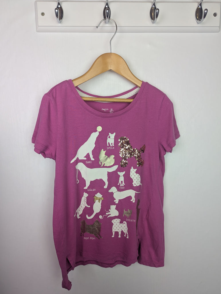 Gap Pink Dogs & Cats Top - Girls 6-7 Years Little Ones Preloved Used, Preloved, Preworn Baby, Girls & Boys Clothes. Kids & Children's second hand Clothing UK Online. Cheap affordable. Brands including Next, Joules, Nutmeg Morrisons, TU, F&F, H&M.