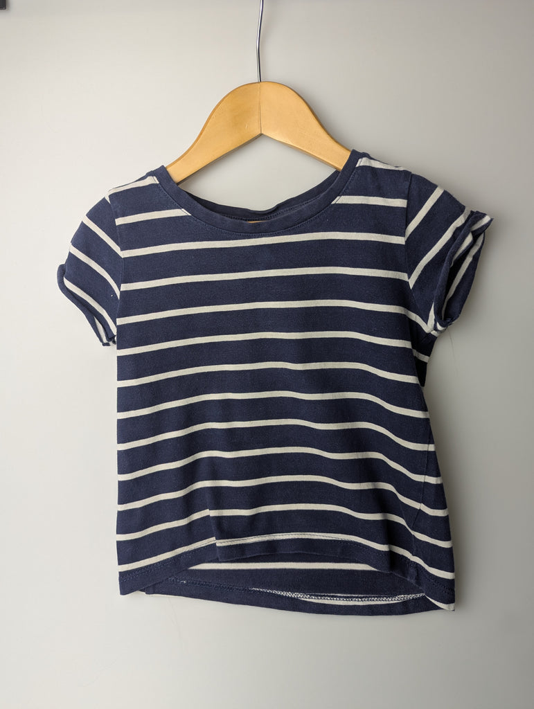 Next Navy Striped Top - Boys 2-3 Years Little Ones Preloved Used, Preloved, Preworn Baby, Girls & Boys Clothes. Kids & Children's second hand Clothing UK Online. Cheap affordable. Brands including Next, Joules, Nutmeg Morrisons, TU, F&F, H&M.