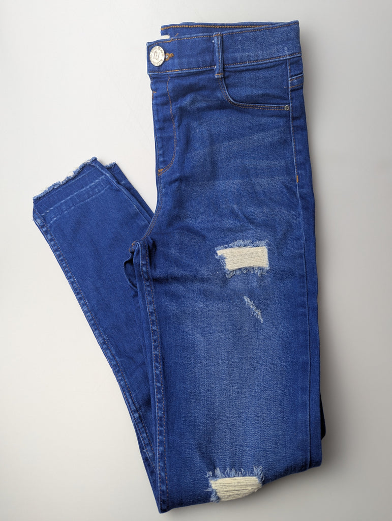 River Island Blue Ripped Jeans - Girls 12 Years Little Ones Preloved Used, Preloved, Preworn Baby, Girls & Boys Clothes. Kids & Children's second hand Clothing UK Online. Cheap affordable. Brands including Next, Joules, Nutmeg Morrisons, TU, F&F, H&M.