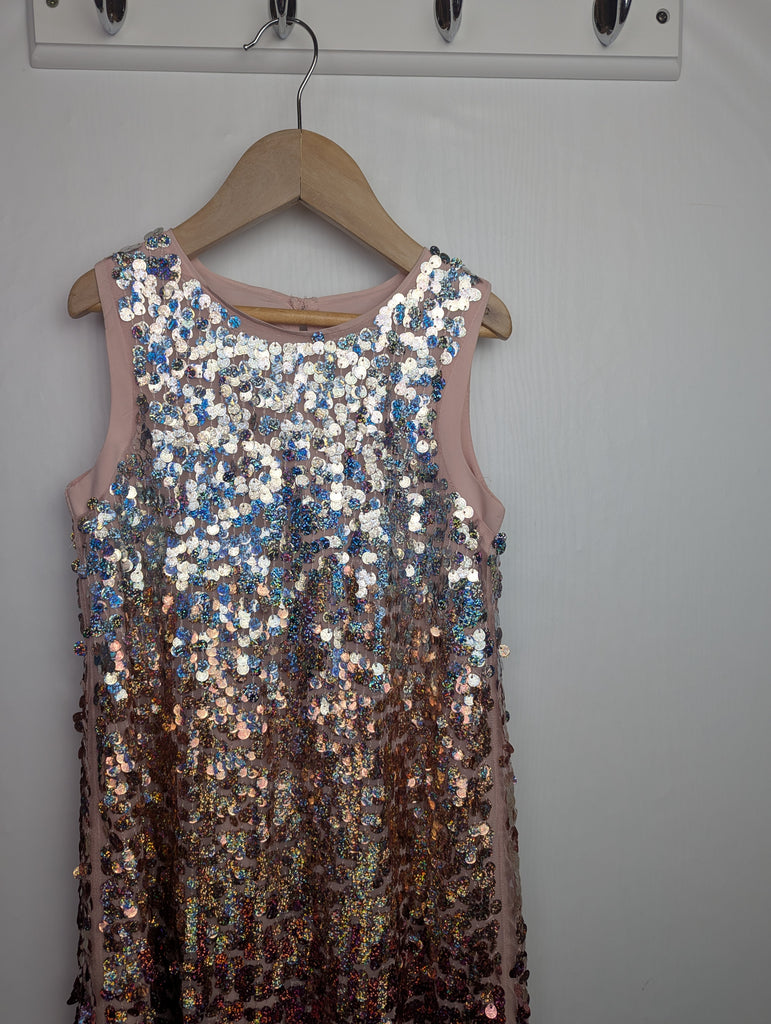 H&M Sequin Party Dress - Girls 7-8 Years Little Ones Preloved Used, Preloved, Preworn Baby, Girls & Boys Clothes. Kids & Children's second hand Clothing UK Online. Cheap affordable. Brands including Next, Joules, Nutmeg Morrisons, TU, F&F, H&M.